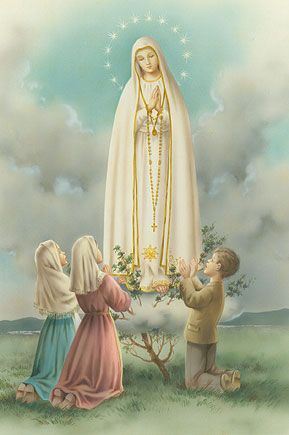 Our Lady of Fatima Mother Mary Pictures, Virgin Mary Art, Mama Mary, Catholic Images, Lady Of Fatima, Blessed Mother Mary, Mary And Jesus, Three Children, Holy Mary