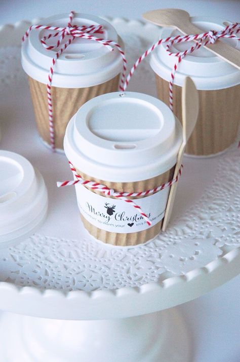 The TomKat Studio | Blog: Mini Hot Cocoa Cups :: Holiday Gift Idea Hot Cocoa Cups, Cocoa Cups, Cocoa Party, Mini Coffee Cups, Hot Cocoa Gift, Cocoa Gift, Hot Chocolate Gifts, Hot Chocolate Gift, Classroom Treats