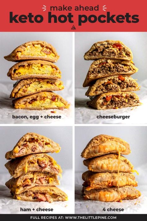 Keto Hot Pockets (1g Net Carb!) - Little Pine Low Carb Gluten Free Hot Pockets, Hot Pocket Recipes, Low Carb Taco Seasoning, Low Carb Ketchup, No Carb Food List, Dinner Sandwich, Low Carb Low Fat Recipes, Baking Powder Uses, Low Carb Flour