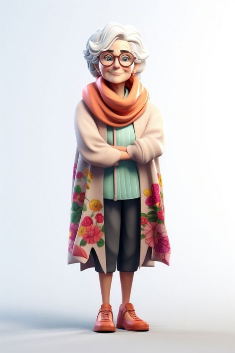 Scarf adult women retirement. AI generated Image by rawpixel. | premium image by rawpixel.com / Sakarin Sukmanatham 3d People, Bicycle Painting, Person Cartoon, Cute Animal Clipart, Animal Clipart, Download Free Images, Cute Images, 3d Illustration, Aesthetic Backgrounds