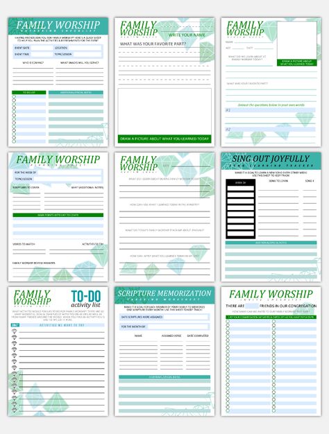 JW Free Family Worship Planner - JW Printables Spiritual Schedule, Bible Study Sheets, Planner For Moms, Family Worship Night, Study Sheets, Jw Printables, Family Bible Study, Worship Night, Jw Family