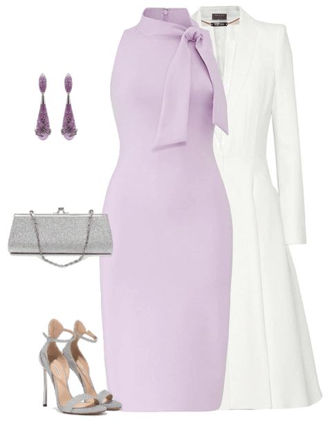 Lilac Aesthetic Outfit, Lilac Dress Outfit, Lavender Dress Outfit, Purple Dress Outfits, Lavender Outfit, Fashion Combinations, Church Girl, Classy Party, Sundress Outfit