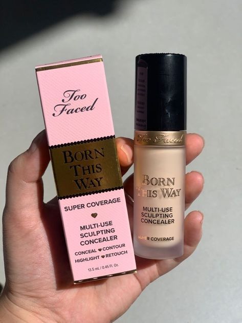 Too Faced Concealer Born This Way, Born This Way Makeup, Concealer Aesthetic, Sensitive Skin Makeup, Born This Way Concealer, Makeup List, Makeup Accesories, Too Faced Concealer, Makeup Needs