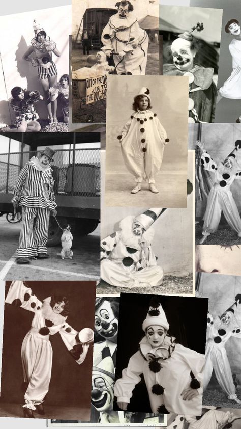 #clowns 1920s Clown, Haunted Circus, Birthday Clown, Pierrot Clown, Clown Clothes, Vintage Clown, Clowning Around, History Fashion, Cosplay Tutorial