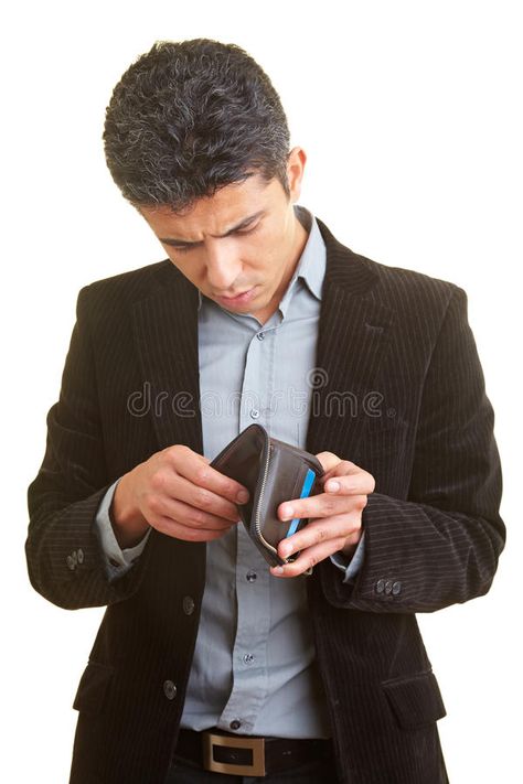 Empty wallet. Businessman looking in his empty wallet , #SPONSORED, #wallet, #Empty, #empty, #Businessman #ad Empty Wallet, Simple Business Cards, Poses Reference, Side Hustle, Pose Reference, Business Man, Clothing Store, Business Card, Stock Photography