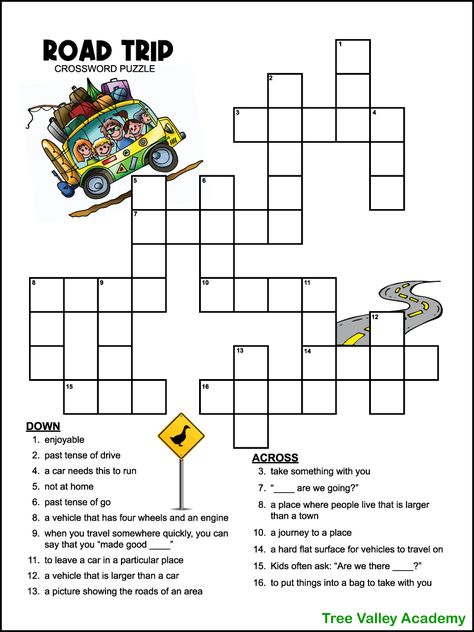 Grab a free printable road trip themed crossword puzzle to take on your families next vacation. The road trip activity is best for kids around 7 or 8 years old. The word puzzle has 17 clues to solve. The pdf includes answers. Road Trip Coloring Pages Free Printable, Road Trip Activity Pages, Road Trip Worksheets, Free Road Trip Printables, Crossword Puzzles Printable, Plane Activities, Crossword Puzzles For Kids, Road Trip Activity Book, Printable Road Trip Games