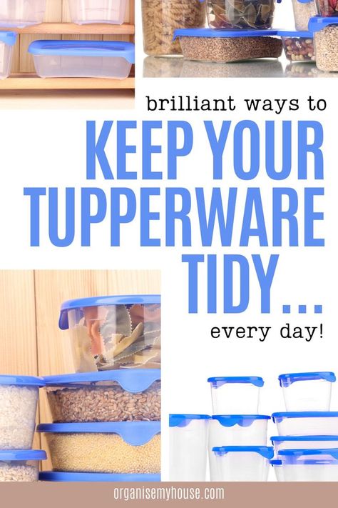 Tired of opening your cabinet to a mountain of mismatched lids and containers? These Tupperware storage ideas will help you make sense of the chaos. From simple tricks for organizing lids to stackable solutions for all those containers, these tips will make grabbing what you need a breeze! Tupperware Storage Ideas, Tupperware Organizing, Tupperware Storage, Drawer Divider, Drawer Space, Drawer Dividers, How To Store, Small Containers, Large Baskets