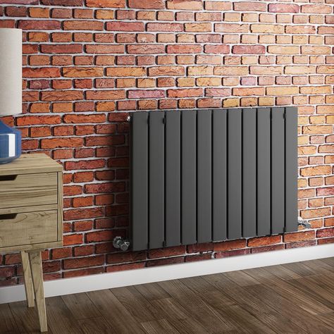 Urban Horizontal Anthracite Radiator Popular Bathroom Colors, Modern Radiator Cover, Kitchen Radiator, Best Radiators, Wall Cladding Tiles, Charcoal Walls, Radiators Modern, Horizontal Radiators, Small Apartment Interior