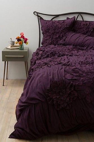 Plum Bedding, Purple Comforter, Anthropologie Bedding, Purple Bedding, Purple Bedroom, Purple Rooms, Bed Sets, Queen Duvet, Queen Duvet Covers