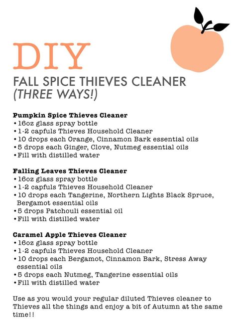 Fall Thieves Cleaner - 3 Ways — Sarah Martino Thieves Spray, Cinnamon Bark Essential Oil, Nutmeg Essential Oil, Thieves Cleaner, Thieves Household Cleaner, Yl Oils, Essential Oils Gifts, Bergamot Essential Oil, Autumn Magic