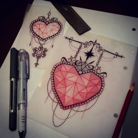 Couple of heart designs that are available 😊 see me at The Projects Tattoo or email me if youre interested!! 😚 sophie.adamson@hotmail.co.uk #tattoo #design #drawing #heart #neotraditional #art #uktattoo #plymouth #heartgem #ladytattooers #ntgallery #tattooworkers #instagood Tattoo Designs Drawings, Gem Tattoo, Jewel Tattoo, Heart Ideas, New Tattoo Designs, Jewelry Design Drawing, Heart Designs, Tattoo Art Drawings, Best Tattoo Designs