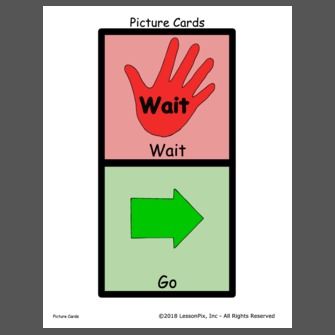 Wait/Go visual Wait Visual Card, I Need A Break Visual, First And Then Board Visual Schedules, Pre-k Visual Schedule, Visual Support Folder, Powerpoint Format, Visual Schedules, Aba Therapy, Interactive Game