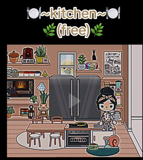 Free Kitchen Ideas Toca Boca, Toca Boca Room Ideas Free House Kitchen, Toca Boca Free House Ideas Kitchen, Toca Boca Kitchen Ideas Free, Toka Boka, Percy Jackson Wallpaper, Free House Design, Bff Gifts Diy, Adorable Homes Game