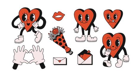 Illustration Face, About Heart, Time Cartoon, Cartoon Heart, Heart Illustration, Valentine Anniversary, Heart Drawing, Cartoons Love, Old Cartoons