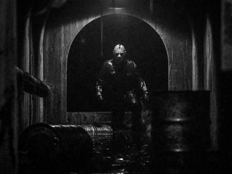 Jason Voorhees Black And White, Jason Voorhees Aesthetic, Jason Pfp, Friday The 13th Aesthetic, Jason Voorhees Pfp, Slasher Villains, Jason Takes Manhattan, Black And White Horror, Jason Horror