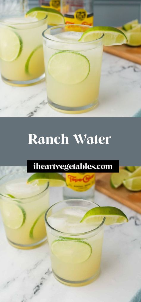 This simple ranch water recipe is a refreshingly simple summer drink. It’s a great low-sugar cocktail option, made with just a few ingredients. Ranch Water Mocktail, Low Sugar Cocktails, Ranch Water Cocktail, Ranch Water Recipe, Ranch Water, Seasonal Cocktail, Mixed Drinks Alcohol, Hydrating Drinks, Simple Summer