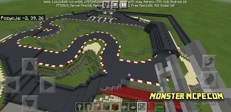 Race Track Map | Maps for Minecraft PE Minecraft F1 Track, Minecraft Horse Race Track, Minecraft Race Track, Minecraft Minigames, Minecraft Car, Minecraft Horse, Mc Ideas, Minecraft Theme, Map Minecraft