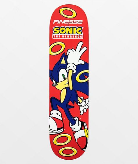 Sonic Skateboard, Sonic The Hedgehog Rings, Witch Hunting, Custom Skates, Boys Game Room, Dangerous Sports, Rings Red, Skateboard Deck Art, Signature Rings