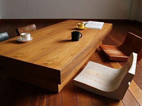 Japanese Style Interior Design, Japanese Dining Room, Low Furniture, Japanese Furniture Design, Japanese Dining Table, Japanese Style Interior, Low Dining Table, Furniture Sets Design, Floor Furniture