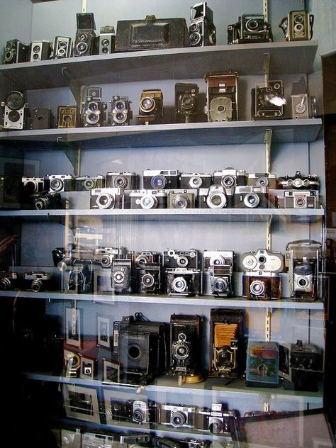 Antique Camera Display, Photos For Vision Board, Fotocamere Vintage, Ventura California, Camera Aesthetic, Camera Store, Antique Cameras, Camera Photos, Old Cameras