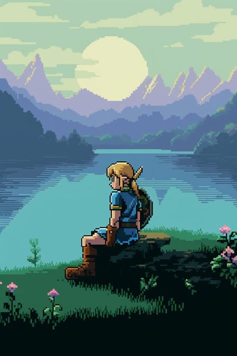 Pixel Art Ideas Links House Tears Of The Kingdom, Zelda Astethic, Legend Of Zelda Tears Of The Kingdom, Tears Of The Kingdom Wallpaper, Link Wallpapers, Link Pixel Art, Zelda Pixel Art, Pixel Art Portrait, Pixel Art Styles