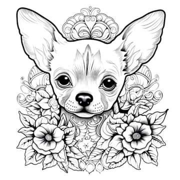 Morgan Lyn - Chihuahua Coloring Book 🐾 It’s published on... Grimoire Printables, Chihuahua Drawing, Cute Dragon Drawing, Queen Drawing, Dog Coloring Book, White Chihuahua, Chihuahua Funny, Dog Coloring Page, Canine Art