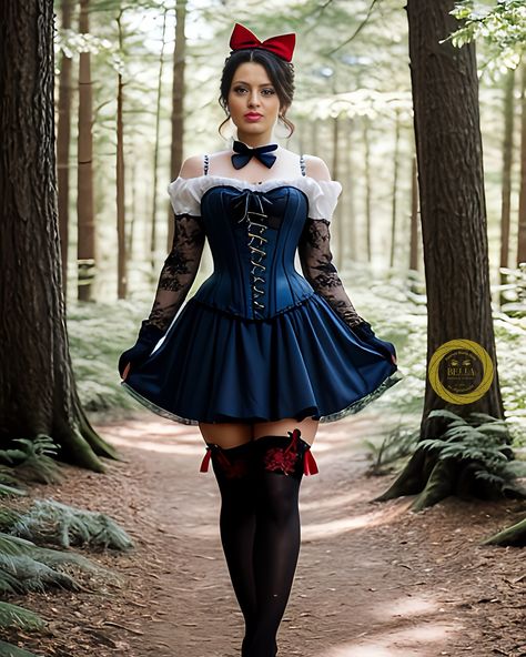 Channeling my inner Snow White in this enchanted forest, where fairytales come to life one step at a time. ❤️🌹❤️♾️ #wendybellamitchell #wendyblairjordan #onlywendyblair #onlywendyblairfashion #aw_digitalworld #aw_digitalworldmodel Fairytale Halloween Costumes, Goth Snow White, Halloween Snow White, Fairytale Halloween, Snow White Costume, White Costume, White Costumes, One Step At A Time, Enchanted Forest