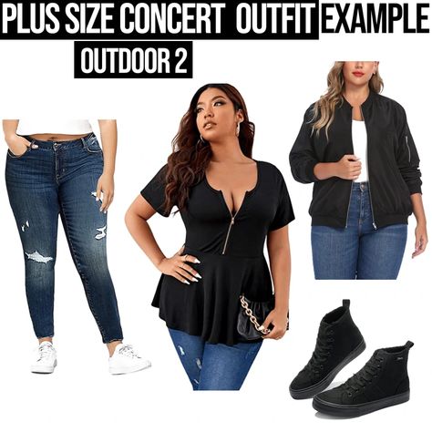 100+Plus Size Concert Outfit Ideas: Outdoor/Pop/Rock/Kpop/Hip-Hop/R&B – Festival Attitude Rock Concert Outfit Ideas Plus Size, Concert Outfit Alternative, Plus Size Concert Outfit Ideas, R B Concert Outfit, Outfit Ideas Outdoor, Plus Size Concert Outfit, Concert Outfit Plus Size, Concerts Outfits, Concert Outfit Rock