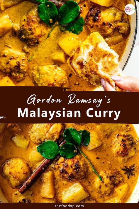 Gordon Ramsay Dishes, Malaysian Chicken Curry, Creamy Chicken Dish, Gordon Ramsey Recipes, Malaysian Curry, Gordon Ramsay Recipe, Chicken Dish, Malaysian Food, Curry Chicken Recipes