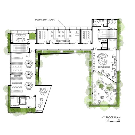 Gallery of The Vietnam Institute for Advanced Study in Mathematics / 1+1>2 Architects - 36 School Planning Architecture, Study Room Floor Plan, Institute Design Architecture, School Plan Architecture, School Design Concept, Kindergarten Plan, Classroom Floor Plan, Module Architecture, School Building Plans