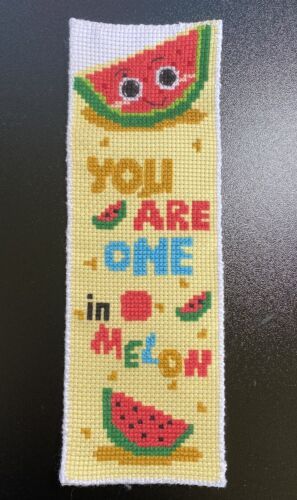 Cross Stitch Bookmark Watermelon “You Are One In A Million”  | eBay Cross Stitch Bookmark, Stitch Bookmark, Cross Stitch Finishing, Cross Stitch Bookmarks, How To Make Paint, Pattern Ideas, Stitch Embroidery, One In A Million, Hand Stitched