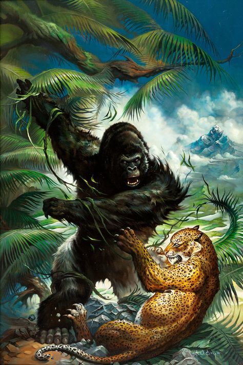 King Kong 2005, Ken Kelly, King Kong Art, Pop Culture Art, Dinosaur Art, Pulp Art, Science Fiction Art, In The Jungle, Fantastic Art