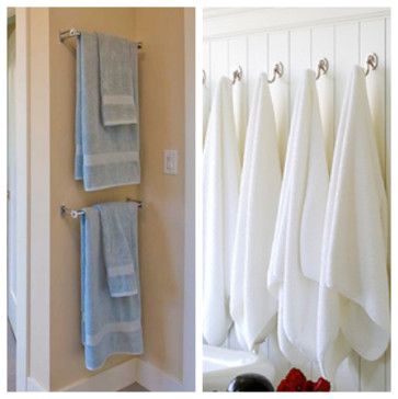 Towel Bar Placement In Bathroom, Ways To Hang Towels In Bathroom, Towel Rod Ideas Bathroom, Hanging Towels In Bathroom Display, Bathroom Towel Bar Placement, Towel Hanging Ideas Bathroom, Towel Bars In Bathroom Ideas, Towel Bars In Bathroom, How To Hang Towels