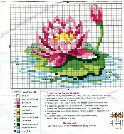 leknín na vodě Colourful Cross Stitch, Small Cross Stitch, Pola Kristik, Cross Stitch Patterns Flowers, Cross Stitch Heart, Mini Cross Stitch, Cross Stitch Cards, Floral Cross Stitch, Crochet Cross