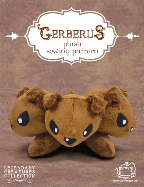 Cerberus Plush Sewing Hats, Diy Clothes Hacks, Doll Plushies, Cute Sewing Projects, Animal Sewing Patterns, Sewing Stuffed Animals, Crochet Design Pattern, Doll Sewing Patterns, Kawaii Plushies