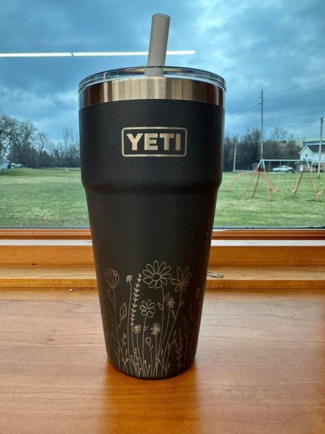 Chocolate Water, Personalized Yeti, Yeti 30 Oz, Yeti Stickers, Yeti Tumbler, Hot Beverages, How To Make Notes, Laser Engraved, Hot Drink