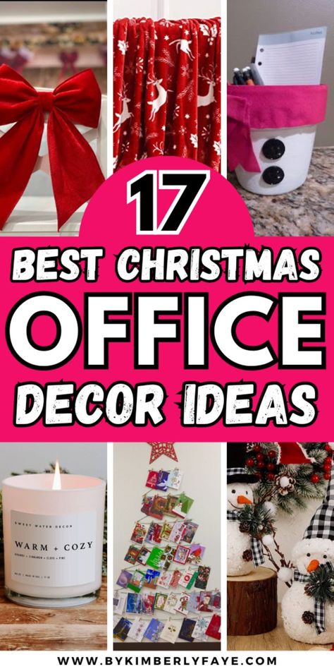 Best Christmas Decor Ideas For Your Office Cubicle Decor Christmas Office, Xmas Decor For Office, Desk Decor For Christmas, Work Office Christmas Decor, Office Decorating For Christmas, Desk Decor Ideas Christmas, Christmas Ideas For Office Staff, Decorate Cubicle For Christmas, Christmas Theme For Office