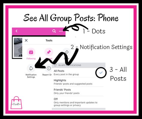 Post in Group Parties or in your VIP Group to show members how to change notifications while on their phone so they see All Posts from the Group and not just Highlights. Pinwheels Party, Group Party, Thirty One Business, Hostess Rewards, Scentsy Party, Facebook Party, Party Sale, Vip Group, Family Organizer