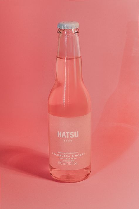 Hatsu (Soda) | Behance Soda Bottle Design, Poppy Soda, Aesthetic Soda, Soda Photography, Bottle Ads, Glass Bottle Soda, Soda Aesthetic, Glass Soda Bottles, Sparkling Water Bottle