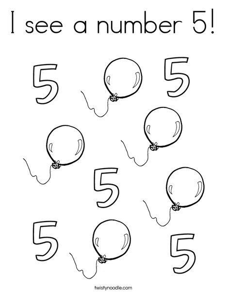 I see a number 5 Coloring Page - Twisty Noodle Number 5 Coloring Page, Number 5 Crafts For Toddlers, Number 5 Activities For Preschool, November Preschool, Gingerbread Man Coloring Page, Preschool Numbers, Minions Coloring Pages, Free Printable Numbers, Art History Lessons