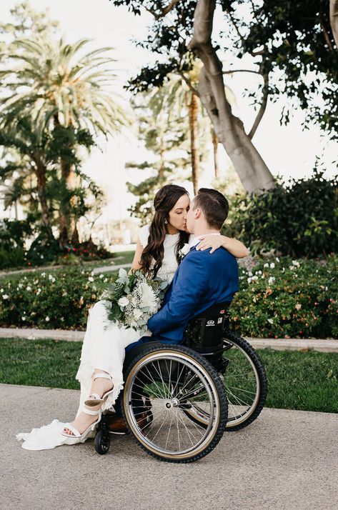 LA temple wedding #wheelchair Wheelchair Wedding, Wheelchair Photography, Enchanted Forest Wedding Theme, Groom Photo Ideas, Outdoor Family Photoshoot, Lotr Wedding, Tuscan Inspired Wedding, Caricature Wedding, Forest Theme Wedding