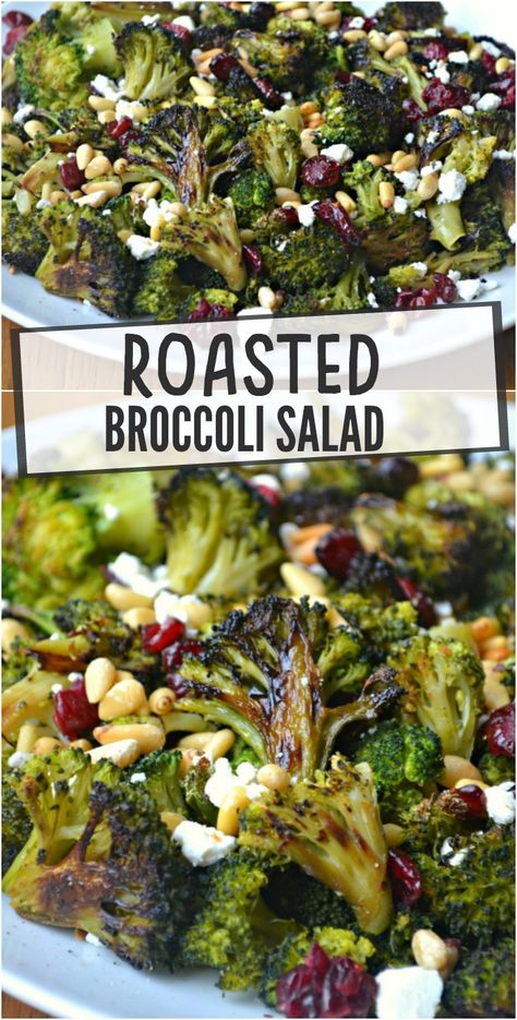 Roasted Broccoli Salad, Vegetarian Salad, Broccoli Salad Recipe, Dinner Side, Salad Recipes For Dinner, Roasted Broccoli, Broccoli Salad, Broccoli Recipes, Recipes For Dinner