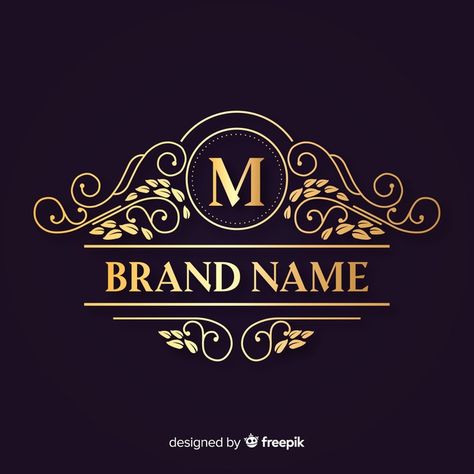 Discover thousands of free-copyright vectors on Freepik Golden Logo Design, M Letter Design, Supermarket Logo, V Logo Design, Logos Retro, Design Studio Logo, Logo Design Collection, Makeup Logo, Life Logo