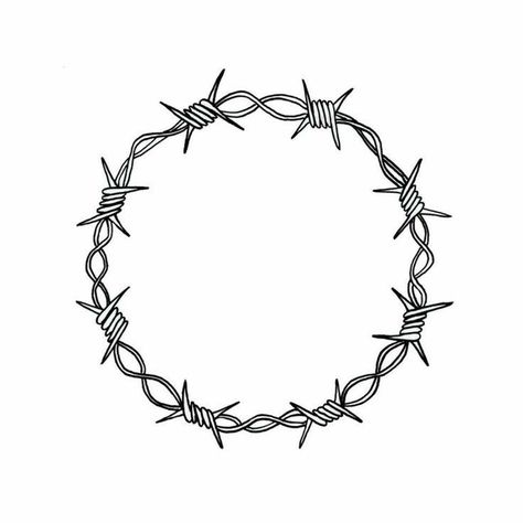 Barbed Wire Circle Tattoo, Barbed Wire Pattern, Barbwire Tattoo, Barbed Wire Tattoos, Circle Tattoo, Elbow Tattoos, Fire Tattoo, Doodle Tattoo, Tattoo Style Drawings