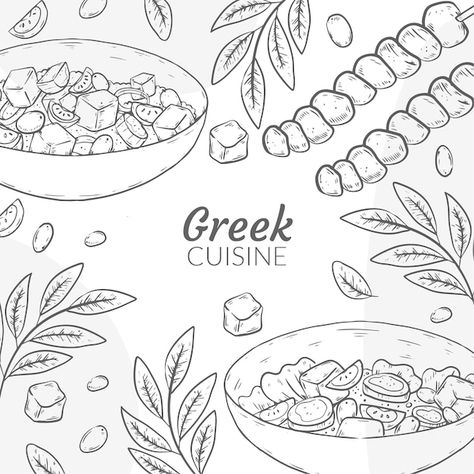 World Theatre Day, Drawn Food, Yeti Stickers, World Water Day, World Water, Drawing Quotes, Greek Food, Frame Collection, Food Illustration