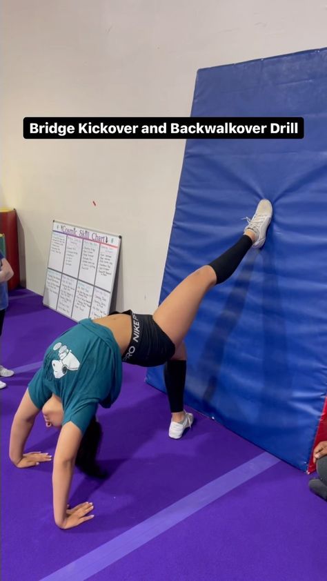 How To Do Bridge Kickover, Backwalk Over Drills, Back Walkover Drills At Home, Bridge Kickover Drills, Back Bend Kickover, Back Kickover, How To Do A Backbend Kickover, Back Walkover Drills, Bridge Kickover