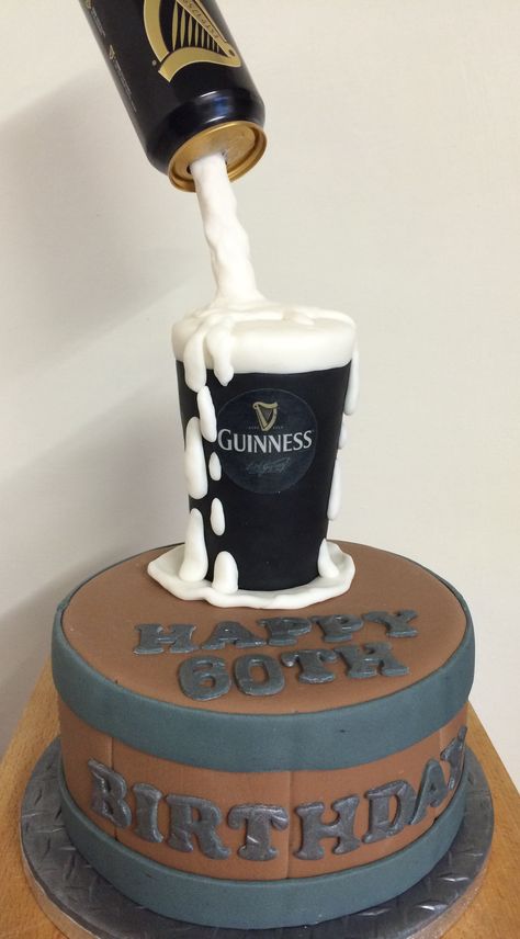 28.11.2015 Gravity defying Guinness cake Guinness Birthday Cake, Jagermeister Cake, Irish Cakes, Liquor Cakes, Beer Cakes, Irish Cake, Goose Birthday, Men Cakes, Piggy Cake