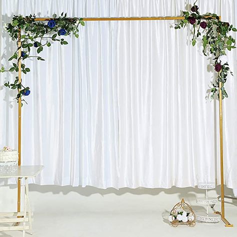 Amazon.com: Efavormart 8Ft x 8Ft Gold Metal Wedding Arch, Photo Booth, Ceremony Backdrop Stand - 100 Lbs Capacity : Electronics Photo Backdrop Stand, Arch Frame, Metal Wedding Arch, Photography Backdrop Stand, Metal Wedding, Arch Decoration, Arch Decoration Wedding, Metal Arch, Venue Decorations