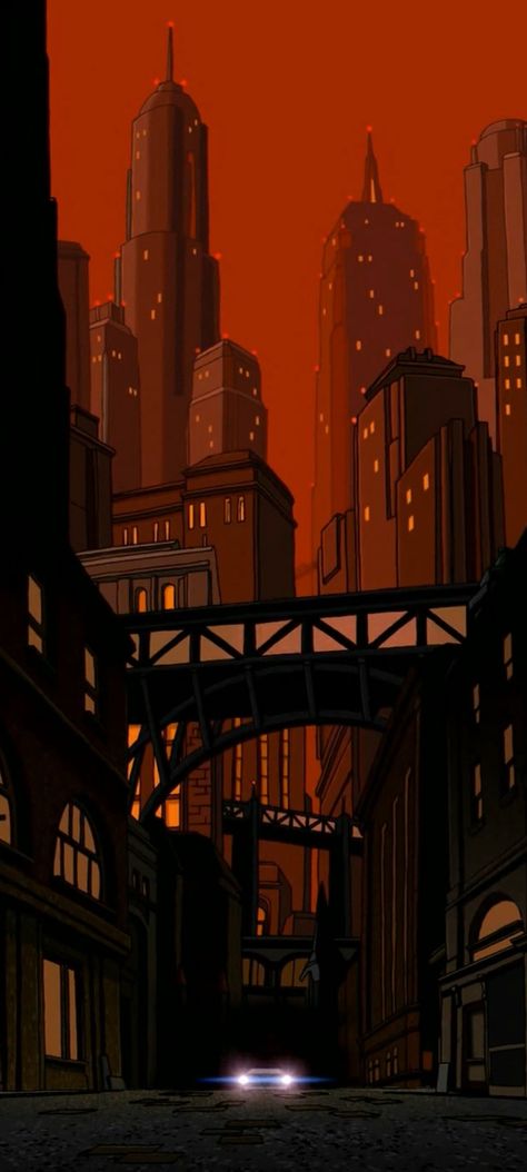 Gotham City Comic Art Cityscape, Gotham Background, Red Hood Movie, Teen Titans Tower, Batman Collage, Catwoman Wallpaper, Gotham Skyline, Flat Architecture, Peter Parker And Gwen Stacy