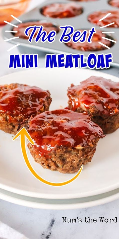 This Mini Meatloaf is tender, juicy, covered in a sweet and tangy sauce, and comes in a perfect portion size! It is the ultimate comfort food for any day of the week and gets rave reviews every time I serve it. Definitely the best ever mini meatloaf recipe. Small Supper Ideas, Meatloaf For One Person, Individual Mini Meatloafs, Best Mini Meatloaf Recipes, Mini Meatloaf Recipes Healthy, Small Batch Meatloaf, Mini Meatloaf Recipes Easy, Small Casserole Recipes, Meatloaf Cups Muffin Tins